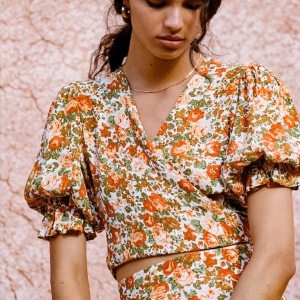 NWOT FAITHFULL - Mali Wrap Top - Le Rose - Picture 4 of 7